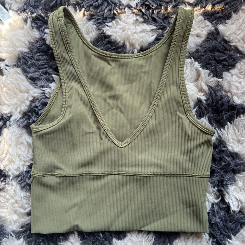 Lululemon green reversible cropped ribbed tank